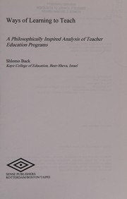 Front cover of Ways of Learning to Teach by Shlomo Back