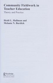 Cover of Community Fieldwork in Teacher Education by Heidi L. Hallman
