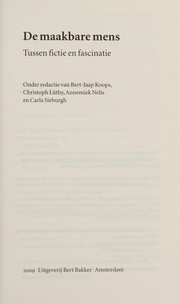 Cover of De maakbare mens by Bert-Jaap Koops