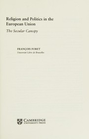 Cover of Religion and politics in the European Union by François Foret