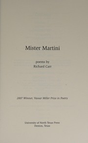 Cover of Mister Martini by Richard Carr