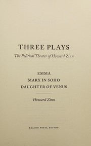Cover of Three plays by Howard Zinn