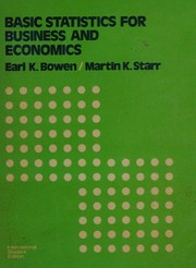 Front cover of Basic statistics for business and economics by Earl K. Bowen