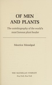 Front cover of Des hommes et des plantes by Maurice Mességué
