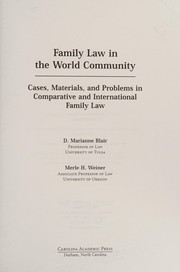 Front cover of Family law in the world community by D. Marianne Brower Blair