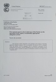 Cover of First annual report to the Conference of the Parties on the operation of the registry of nationally appropriate mitigation actions by Conference of the Parties (United Nations Framework Convention on Climate Change)