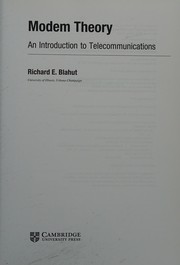 Cover of Modem theory by Richard E. Blahut
