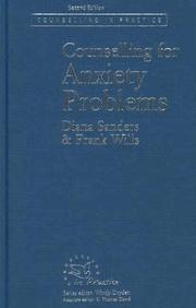Front cover of Counselling for anxiety problems by Diana Sanders