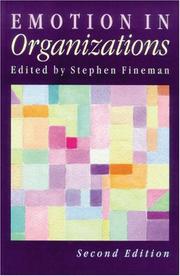 Front cover of Emotion in organizations by Stephen Fineman