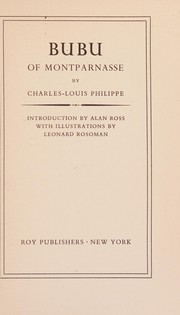 Front cover of Bubu of Montparnasse by Charles-Louis Philippe