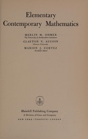 Cover of Elementary contemporary mathematics by Merlin Maurice Ohmer