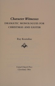 Front cover of Character witnesses by Ray Kostulias