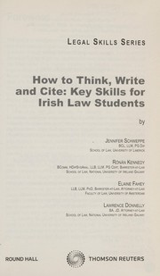 Front cover of How to think, write and cite by Jennifer Schweppe