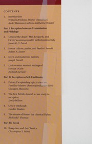 Cover of Reception and the classics by William Brockliss