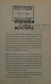 Front cover of Tomorrow all will be beautiful by Brigid Lowry