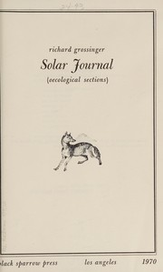Front cover of Solar journal (oecological sections) by Richard Grossinger