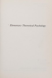 Front cover of Elementary theoretical psychology by James G. Greeno