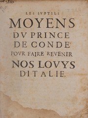 Cover of Les Svptils moyens dv prince de Condé by Unknown