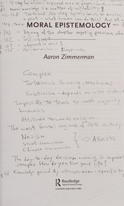 Front cover of Moral epistemology by Aaron Zimmerman