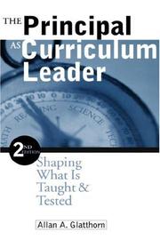 Front cover of The principal as curriculum leader by Allan A. Glatthorn