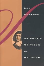 Front cover of Spinoza's critique of religion by Leo Strauss