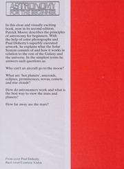 Cover of Astronomy for the Beginner by Patrick Moore