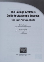 Front cover of The college athlete's guide to academic success by Bob Nathanson