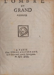 Front cover of L'ombre dv grand Armand by Scudéry M. de