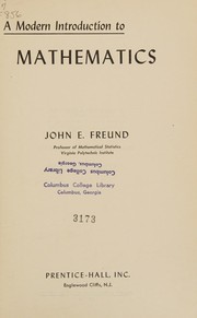 Cover of A modern introduction to mathematics by John E. Freund