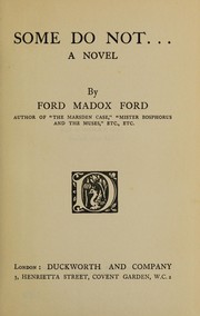 Cover of Some Do Not .. by Ford Madox Ford