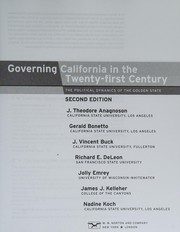 Cover of Governing California in the twenty-first century by J. Theodore Anagnoson