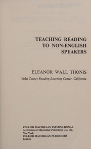 Cover of Teaching reading to non-English speakers by Eleanor Thonis