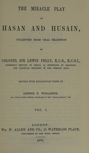 Front cover of The miracle play of Hasan and Husain by Arthur N. Wollaston