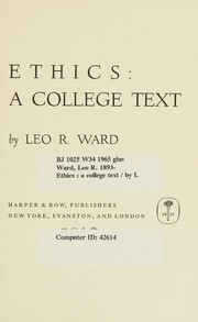 Cover of Ethics by Leo R. Ward