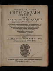 Front cover of Contemplationum physicarum by Marcus Friedrich Wendelin