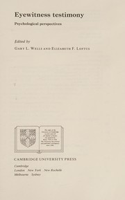 Cover of Eyewitness testimony by Gary L. Wells