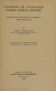 Front cover of Control of available public school income by Dale S. Young