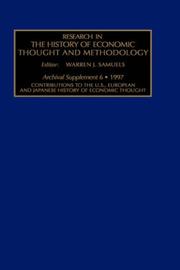 Front cover of Contributions to the U. S., European and Japanese History of Economic Thought Vol. 6 by Warren J. Samuels