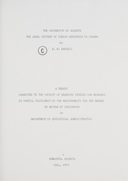 Front cover of The legal context of Indian education in Canada by E. R. Daniels