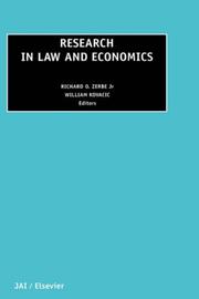 Cover of Research in law and economics by Richard O. Zerbe