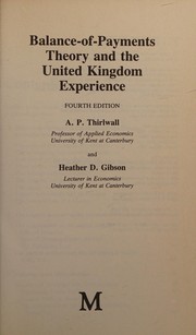 Front cover of Balance-of-payments theory and the United Kingdom experience by A. P. Thirlwall