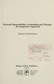 Cover of Personal responsibility counselling and therapy by Richard Nelson-Jones