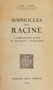Front cover of Sophocles and Racine by John Alexander Stone