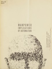 Front cover of Manpower implications of automation by Automation and Training United States. Office of Manpower