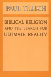 Front cover of Biblical religion and the search for ultimate reality by Paul Tillich