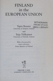 Front cover of FINLAND IN THE EUROPEAN UNION by TAPIO RAUNIO