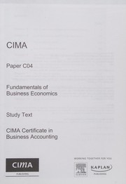 Front cover of CIMA Paper C04, Fundamentals of Business Economics by Chartered Institute of Management Accountants Staff