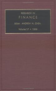 Front cover of Research in Finance, Volume 17 (Research in Finance) by A.H. Chen
