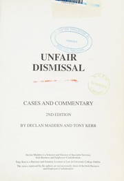 Cover of Unfair dismissal by Declan Madden