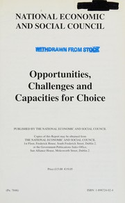 Front cover of Opportunities, challenges and capacities for choice by National Economic and Social Council.